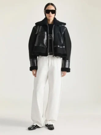 Aviatorjakke i shearling