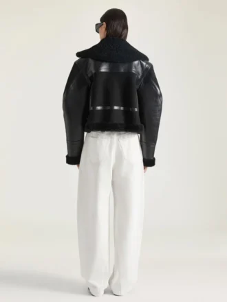 Aviatorjakke i shearling