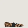 Ballerinasko med firkantet snitt i ponyskinn med leopardmønster Ballerinasko med firkantet snitt i ponyskinn med leopardmønster