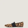Ballerinasko med firkantet snitt i ponyskinn med leopardmønster Ballerinasko med firkantet snitt i ponyskinn med leopardmønster