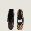 Ballerinasko med firkantet snitt i ponyskinn med leopardmønster Ballerinasko med firkantet snitt i ponyskinn med leopardmønster