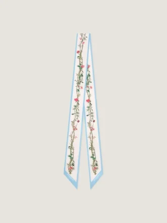 Bandeau i silke med blomstermønster