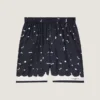Bermudashorts i silke med blomstertrykk Bermudashorts i silke med blomstertrykk