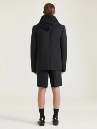 Bermudashorts med doble plisseringer i ull