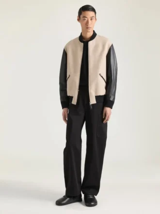 Blouson i blandet materiale med Givenchy Paris-broderi