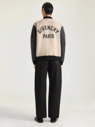 Blouson i blandet materiale med Givenchy Paris-broderi