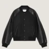 Blouson i blandet materiale med Givenchy Paris-broderi Blouson i blandet materiale med Givenchy Paris-broderi