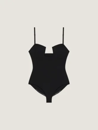 Bodysuit med utskjæring i konstruert strikk