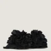 Boudoir flate mules i skinn med rosenblader Boudoir flate mules i skinn med rosenblader
