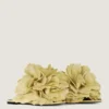 Boudoir flate mules i skinn med rosenblader Boudoir flate mules i skinn med rosenblader