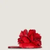 Boudoir flate mules i skinn med rosenblader Boudoir flate mules i skinn med rosenblader