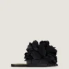 Boudoir flate mules i skinn med rosenblader Boudoir flate mules i skinn med rosenblader