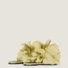 Boudoir flate mules i skinn med rosenblader Boudoir flate mules i skinn med rosenblader