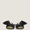 Boudoir-mules med hæl i nappaskinn med sløyfe Boudoir-mules med hæl i nappaskinn med sløyfe