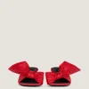 Boudoir-mules med hæl i nappaskinn med sløyfe Boudoir-mules med hæl i nappaskinn med sløyfe