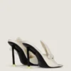 Boudoir-mules med hæl i nappaskinn med sløyfe Boudoir-mules med hæl i nappaskinn med sløyfe