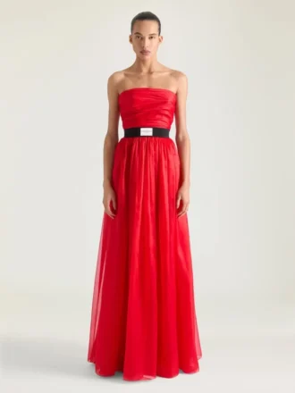 Bustier-aftenkjole i organza