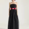 Bustier-aftenkjole i organza