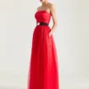 Bustier-aftenkjole i organza
