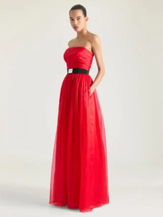 Bustier-aftenkjole i organza