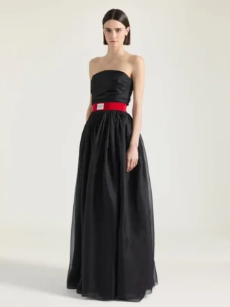 Bustier-aftenkjole i organza