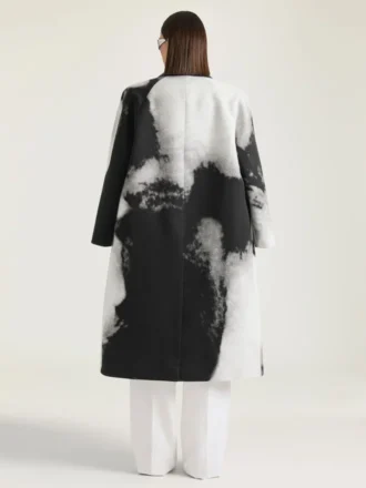 Car Coat i bomull med portrettjacquard