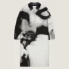 Car Coat i bomull med portrettjacquard