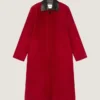 Car Coat i semsket skinn med skinnkrage Car Coat i semsket skinn med skinnkrage