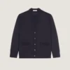 Cardigan i ull med grosgrain-detaljer
