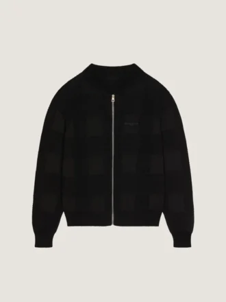 Cardigan med glidelås i bomull, brodert med Givenchy Paris
