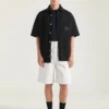 Cargo-bermudashorts i fiskebeinmønstret denim Cargo-bermudashorts i fiskebeinmønstret denim