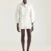 Cocoon minikjole i hvit denim Cocoon minikjole i hvit denim