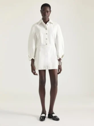 Cocoon minikjole i hvit denim