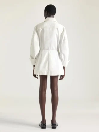Cocoon minikjole i hvit denim