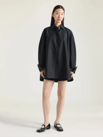 Cocoon-skjorte i poplin med Givenchy-broderi