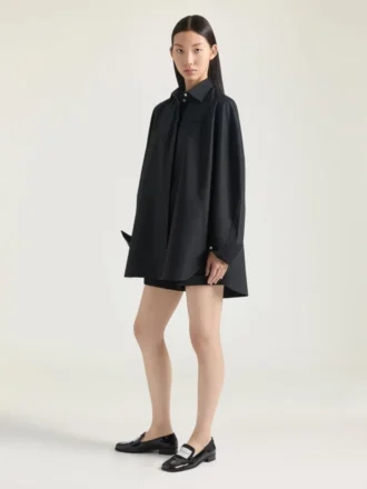 Cocoon-skjorte i poplin med Givenchy-broderi