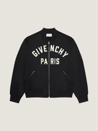 Couture-bomberjakke i sateng med brodert Givenchy Paris
