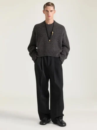 Couture-genser med sømmer i alpakka- og yakull
