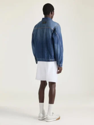 Couture-jakke med sømmer i mørkeblå denim