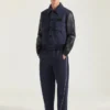 Aviator-blouson i blandet materiale