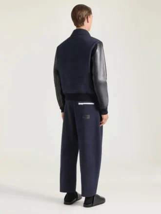 Aviator-blouson i blandet materiale