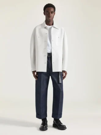 Couture-overskjorte i skinn