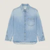 Couture-overskjorte med sømmer i lyseblå denim Couture-overskjorte med sømmer i lyseblå denim