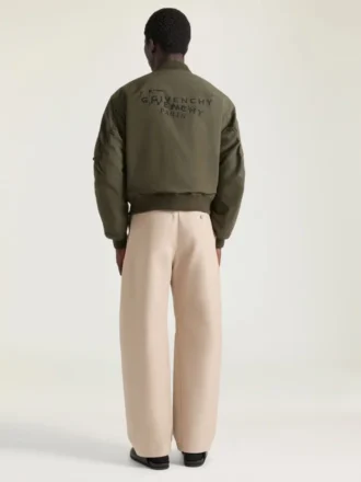 Couture Seam-bomberjakke i bomull med Givenchy-stempelprint