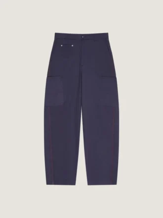 Couture Seam Cargo-bukser i fiskebensmønstret denim