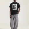 Couture Seam Cargo-bukser i fiskebensmønstret denim Couture Seam Cargo-bukser i fiskebensmønstret denim