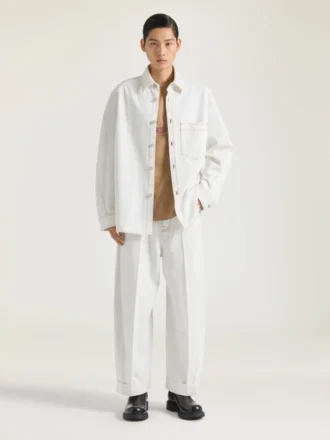 Couture Seam Overshirt i hvit denim
