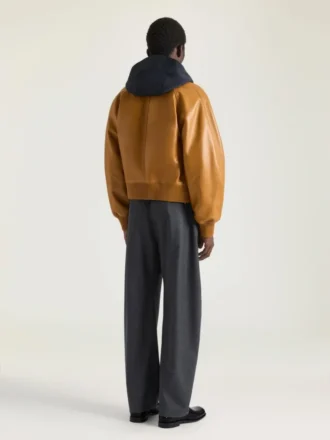 Couture Seam Raglan-blouson i skinn