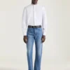 Slim Fit-skjorte i poplin med broderte perler Slim Fit-skjorte i poplin med broderte perler