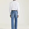 Slim Fit-skjorte i poplin med broderte perler Slim Fit-skjorte i poplin med broderte perler